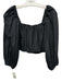 Show Me Your Mumu Size S Black Polyester & Nylon 1/2 Puff Sleeve Crop Skirt Set Black / S