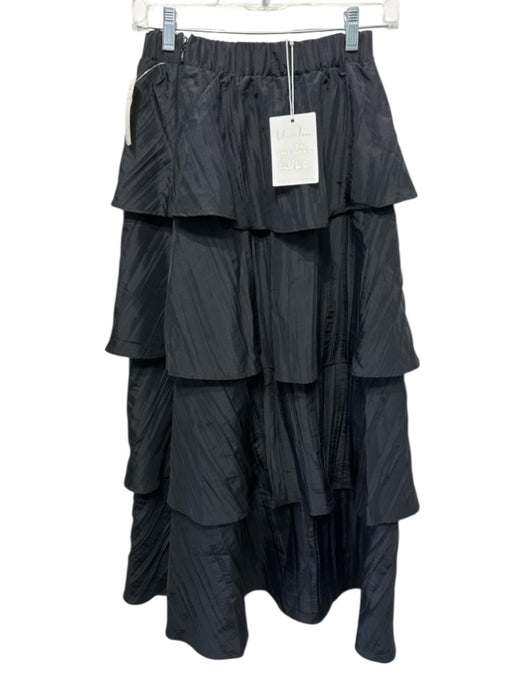 Show Me Your Mumu Size S Black Polyester & Nylon 1/2 Puff Sleeve Crop Skirt Set Black / S