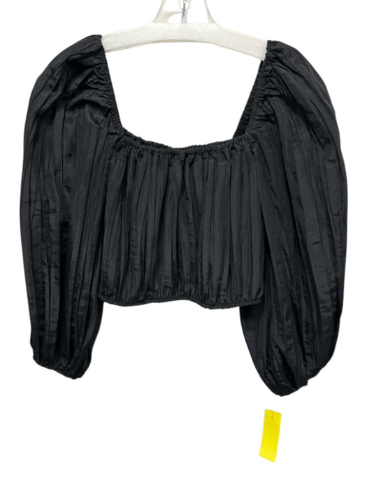Show Me Your Mumu Size S Black Polyester & Nylon 1/2 Puff Sleeve Crop Skirt Set Black / S