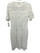 Shoshanna Size 4 White Cotton & Nylon Short Sleeve Crochet Lace Below knee Dress White / 4