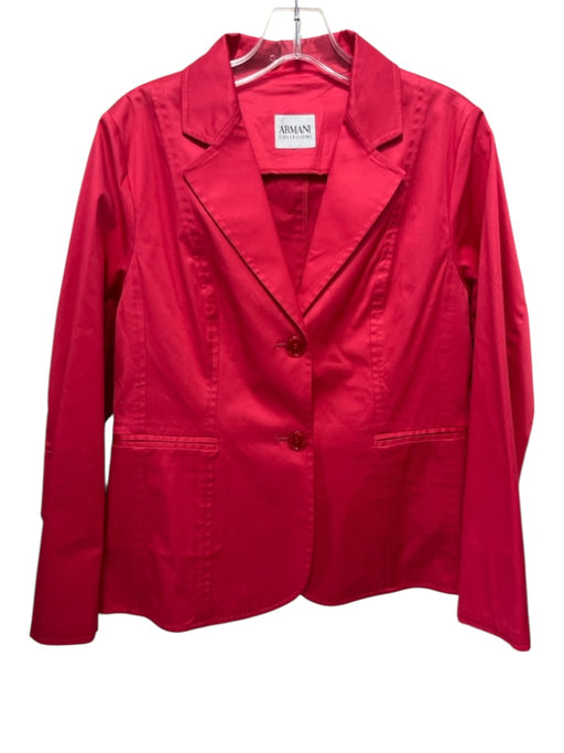 Armani Collezioni Size 50 Salmon Pink Cotton Blend 2 Buttons Welt Pockets Jacket Salmon Pink / 50