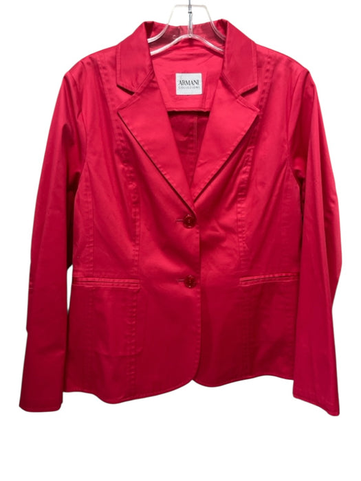 Armani Collezioni Size 50 Salmon Pink Cotton Blend 2 Buttons Welt Pockets Jacket Salmon Pink / 50
