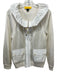 St. John Size M Cream & Gold Rayon Blend Fabric Block Gold Zipper Sweater Cream & Gold / M