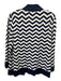 St John Size 12 Navy & white No Fabric Tag One Button Chevron Knit Sweater Navy & white / 12