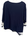 St. John Size M Navy & white Rayon Blend 3/4 Sleeve Color & Fabric Block Sweater Navy & white / M