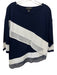 St. John Size M Navy & white Rayon Blend 3/4 Sleeve Color & Fabric Block Sweater Navy & white / M