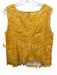 Carlisle Collection Size 16 Yellow Polyester Blend Lace Cutout Floral Top Yellow / 16