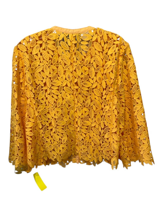 Carlisle Collection Size 16 Yellow Polyester Blend Lace Cutout Floral Top Yellow / 16
