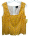 Carlisle Collection Size 16 Yellow Polyester Blend Lace Cutout Floral Top Yellow / 16