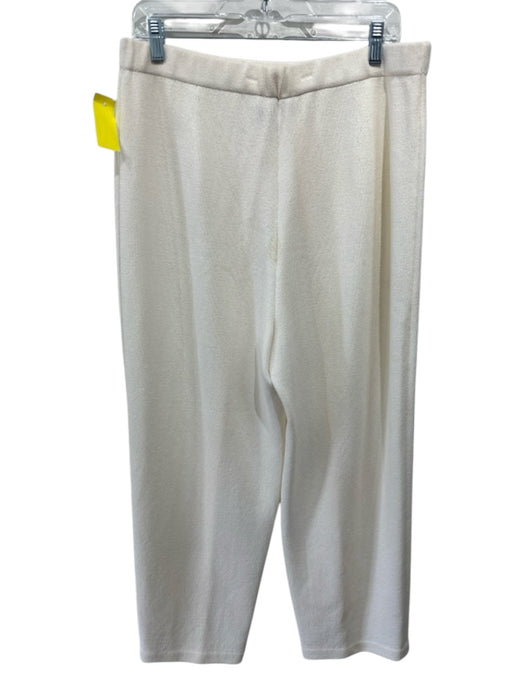 St John Size 16 Cream No Fabric Tag Knit Elastic Waist High Waist Straight Pants Cream / 16