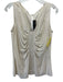 St. John Couture Size 16 Cream Silk Sleeveless Embroidered Back Zip Top Cream / 16