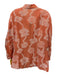 Carlisle Size 14 Orange & cream Cotton Long Balloon Sleeve Embroidered Top Orange & cream / 14