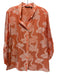 Carlisle Size 14 Orange & cream Cotton Long Balloon Sleeve Embroidered Top Orange & cream / 14