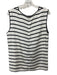 St. John Size L Cream & Black Silk Blend Horizontal Stripes Sleeveless Top Cream & Black / L