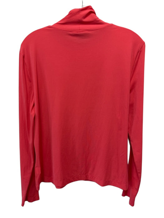St. John Size L Orange Nylon Blend Long Sleeve Turtleneck Fitted Top Orange / L