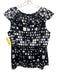 St. John Size 14 Black, White & Light Blue Silk Sleeveless Squares Top Black, White & Light Blue / 14