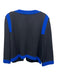 St. John Size 12 Black & Royal Blue Wool Wool Knit Trim Detail Jacket Black & Royal Blue / 12