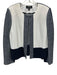 St. John Size 14 Navy & white Polymide Blend Pattern Block Heathered Jacket Navy & white / 14
