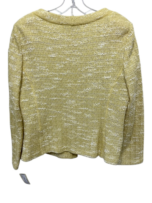 St. John Size 14 Yellow & White No Fabric Tag Tweed Silver Buttons Jacket Yellow & White / 14