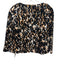 St. John Size 16 Brown, Peach & White Cotton Blend 3/4 Sleeve Spotted Jacket Brown, Peach & White / 16