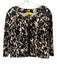 St. John Size 16 Brown, Peach & White Cotton Blend 3/4 Sleeve Spotted Jacket Brown, Peach & White / 16