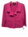 St. John Size 14 Pink & Gold Rayon Blend Textured Darted Gold button Jacket Pink & Gold / 14