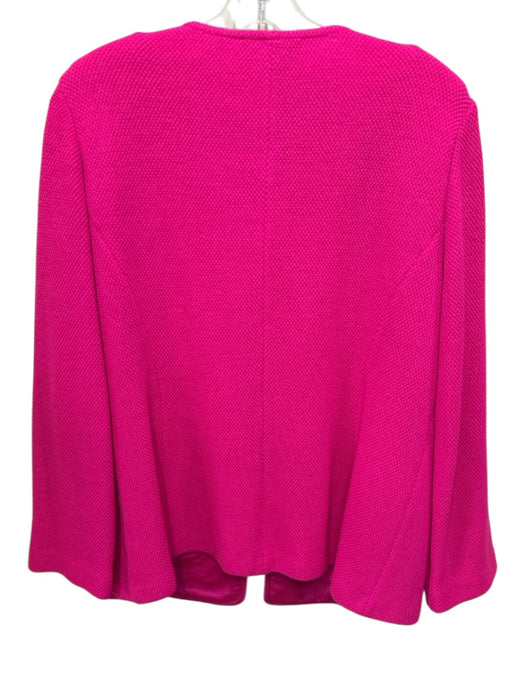 St. John Hot pink Wool & Silk Sleeveless Tank Textured Button Front Jacket Set Hot pink / 14