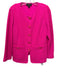 St. John Hot pink Wool & Silk Sleeveless Tank Textured Button Front Jacket Set Hot pink / 14