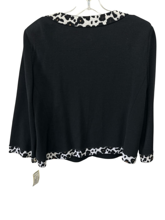 St. John Size L / 14 Black, White & Tan Wool Blend Rib Knit Tank Sweater Set Black, White & Tan / L / 14