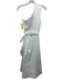 St. John Size 12 White Cotton One Shoulder Sleeveless Sash Inc Midi Dress White / 12