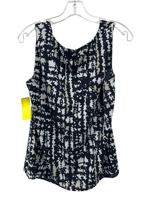 St. John Black, Tan & White Wool & Silk Sleeveless Spotted Tank Jacket Set Black, Tan & White / 10