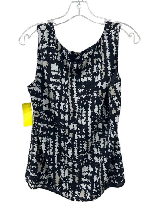 St. John Black, Tan & White Wool & Silk Sleeveless Spotted Tank Jacket Set Black, Tan & White / 10