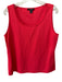St. John Red Orange Wool & Rayon Ribbed Knit Tank One Button Jacket Set Red Orange / L / 14