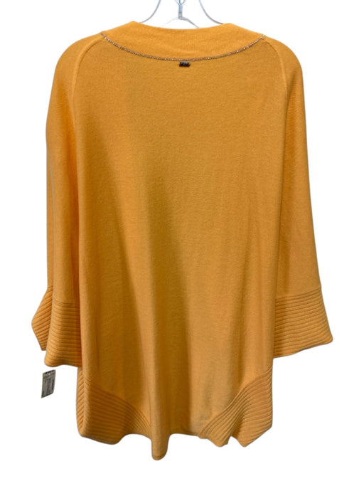 St. John Size L Orange & Silver Cashmere Ribbed Knit Tank Cardigan Sweater Set Orange & Silver / L