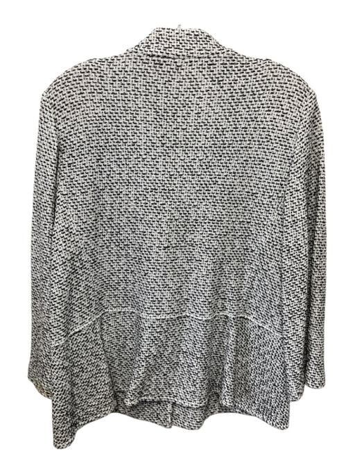St John Size 14 Black & White Rayon & Wool Knit Heathered One Button Jacket Black & White / 14