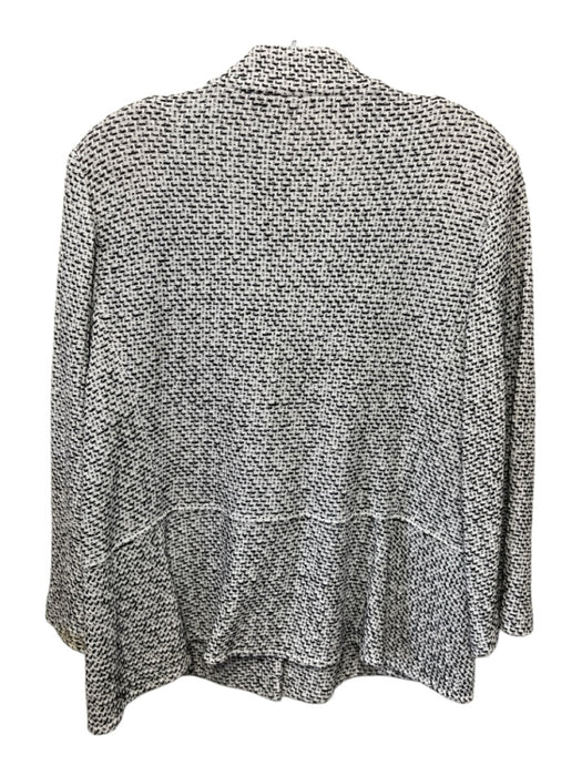 St John Size 14 Black & White Rayon & Wool Knit Heathered One Button Jacket Black & White / 14
