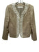 Valentino Size 10 Beige & White Linen Blend Mother of Pearl Button Detail Jacket Beige & White / 10