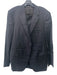Saks Fifth Ave NWT Charcoal Gray Wool Solid 2 Button Men's Suit Charcoal Gray / 46