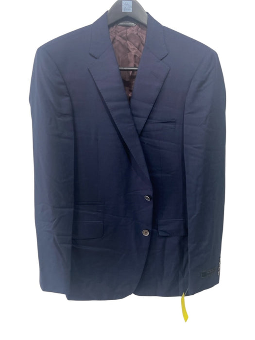 Saks Fifth Ave NWT Navy Blue Wool Solid 2 Button Men's Blazer Navy Blue / 44