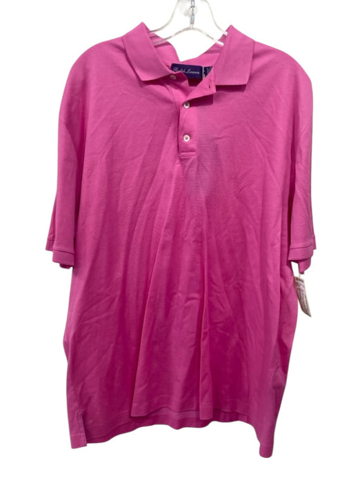 Ralph Lauren Purple NWT Size XL Pink Cotton Solid Polo Men's Short Sleeve Pink / XL