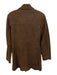 Sundance Size S Brown Leather Double Breast Knee Length Long Sleeve Heavy Coat Brown / S
