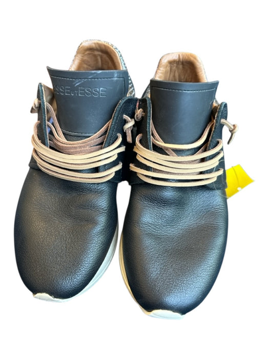Esse Ut Esse Shoe Size 38 Black & Gray Leather Snake Skin Detail Fringe Sneakers Black & Gray / 38