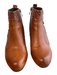 L'Artiste Shoe Size 39 Brown Leather Almond Toe Side Zip Flower Booties Brown / 39