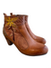 L'Artiste Shoe Size 39 Brown Leather Almond Toe Side Zip Flower Booties Brown / 39