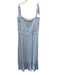 Lost + Wander Size L Light blue & white Rayon Floral Tie Straps Tiered Dress Light blue & white / L