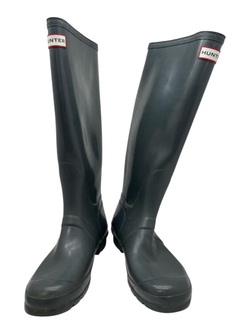 Hunter Shoe Size 9 Gray Rubber Low Heel Round Toe Knee High Rain Boots Gray / 9