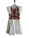 Saylor Size M White & Multi 100% Cotton Knit Detail Cap Sleeve Open Back Dress White & Multi / M