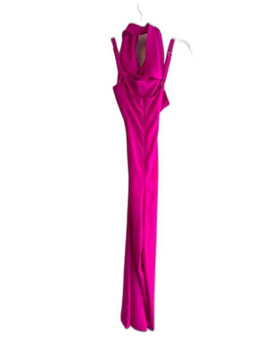 harlyn Size L Pink Polyester Spaghetti Strap Tie Front Back Zip Jumpsuit Pink / L