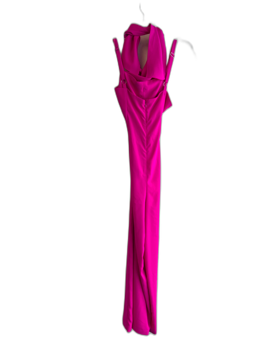 harlyn Size L Pink Polyester Spaghetti Strap Tie Front Back Zip Jumpsuit Pink / L