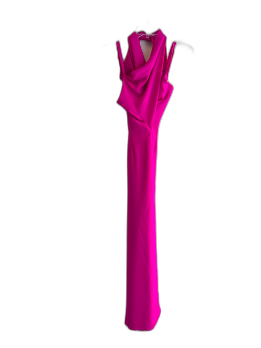 harlyn Size L Pink Polyester Spaghetti Strap Tie Front Back Zip Jumpsuit Pink / L